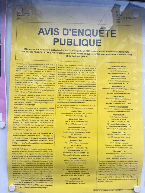 avis enquete publique placo